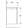 Тумба для комплекта GEBERIT SMYLE SQUARE 500,366.JK.1 54 см темно-серый